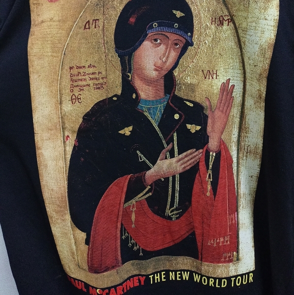 VINTAGE 1993 PAUL Mc CARTNEY THE NEW WORLD TOUR BIKER LIKE AN ICON TSHIRT - Picture 3 of 5